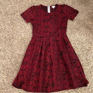 LuLa Roe Amelia Dress (Black/Red, Medium)